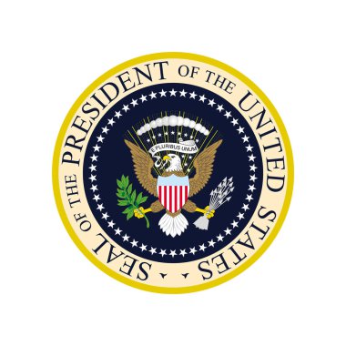 ABD Başkanı 'nın Mührü' nün gerçekçi vektör logosu.