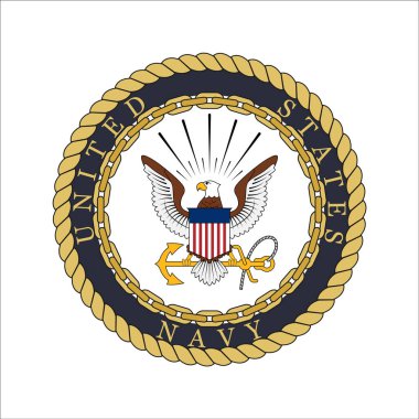 ABD Donanması 'nın gerçekçi vektör logosu.