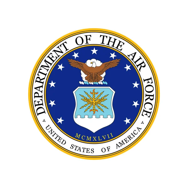 Realistyczne Godło Wektora Departamentu Sił Powietrznych Usa — Wektor stockowy
