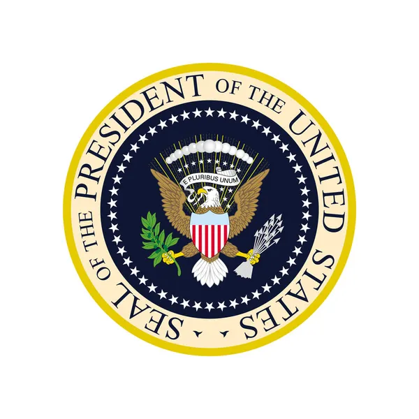 Logo Vettoriale Realistico Del Sigillo Del Presidente Degli Stati Uniti — Vettoriale Stock