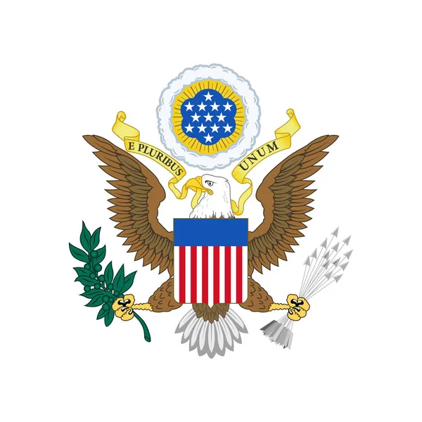 Vecteur Réaliste Emblème Gouvernement Fédéral Des États Unis Système Administration Illustration De Stock