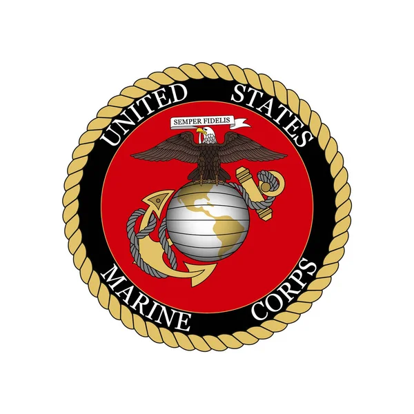Logo Vectoriel Réaliste Corps Des Marines Des États Unis Vecteurs De Stock Libres De Droits