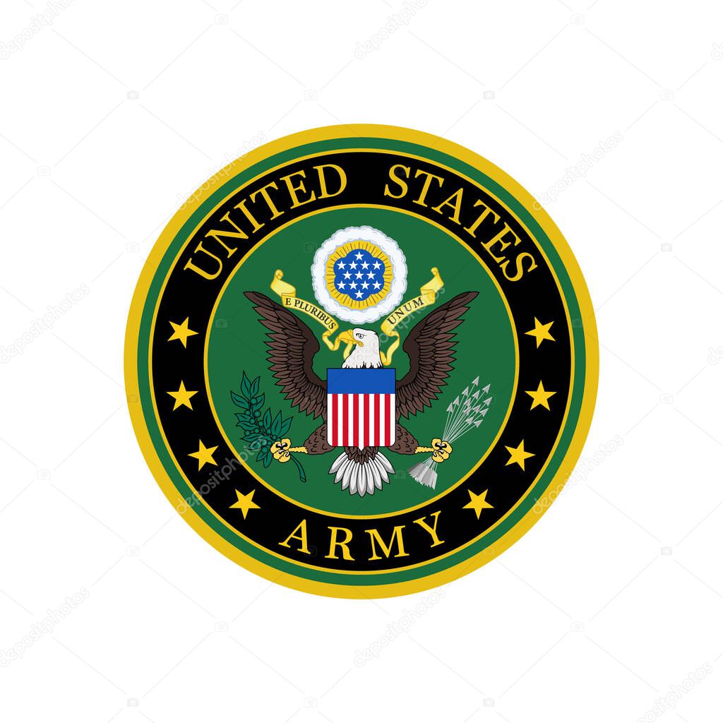 Realistic vector logo of the United States Army.