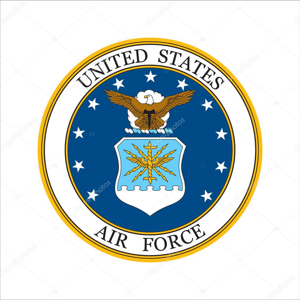 Realistic vector logo of the US Air Force.