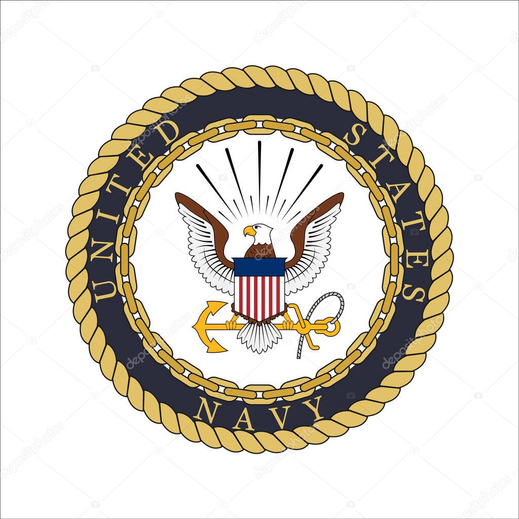 Realistic vector logo of the US Navy.