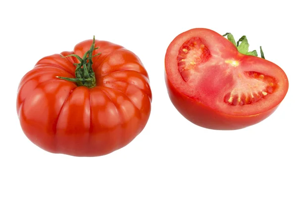 Čerstvé velké rajče. izolované na bílém. — Stock fotografie