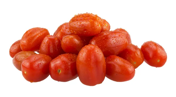 Baby plum tomaten op een wit. — Stockfoto