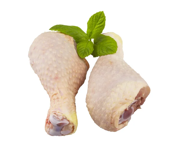 Gambe di pollo ruspanti su un bianco — Foto Stock