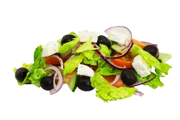 Салат. Греческий салат изолирован на белом фоне . — стоковое фото