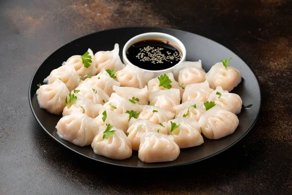 Traditional Asian Prawn or shrimp dumplings hakau, ha kauw or har gow. — Stock Photo, Image