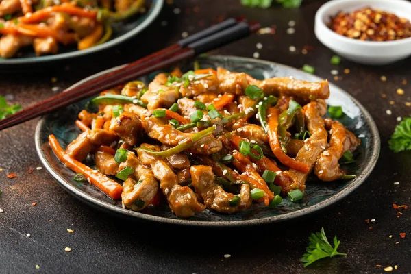 Chinese Sichuan Shredded Pork Vegetables Asian Cuisine — 스톡 사진