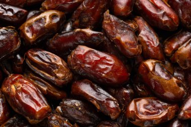 Organik kurutulmuş hurma arkaplanı. Yemek hazır..