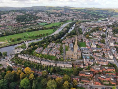 an aerial view of the centre of Exeter City 