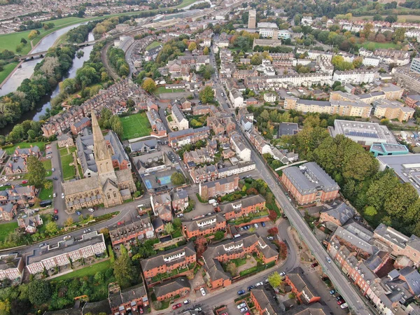 An aerial view of the centre of Exeter City — Stock Photo, Image