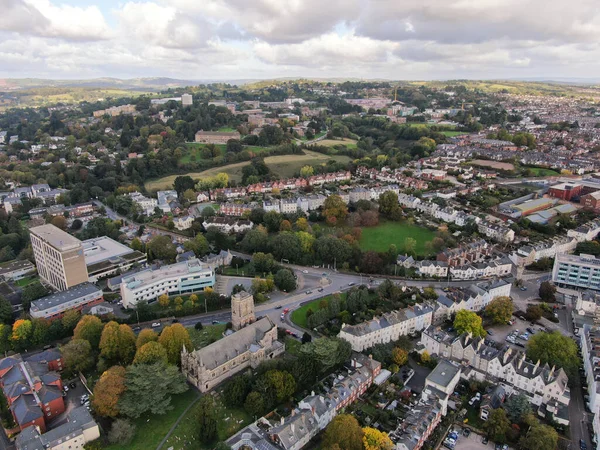 An aerial view of the centre of Exeter City — Stock Photo, Image