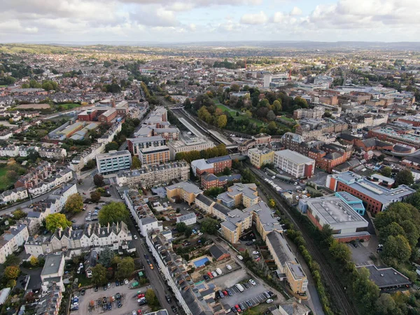 An aerial view of the centre of Exeter City — Stock Photo, Image