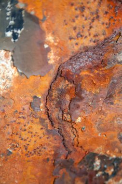 Paslanmış metalin yarı soyut yakın çekimi