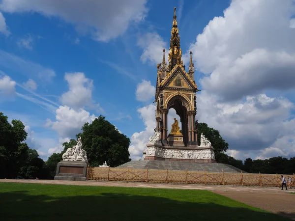 Famous Colourful Memorial Prince Albert Londons Kensington Seen Bright Blue — Photo