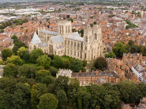 Drone Ansicht Des Berühmten York Minster York England — Stockfoto