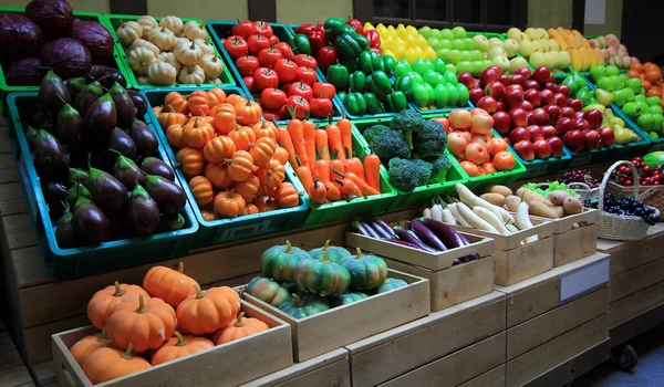 Kleurrijke van kunstmatige fruit en groente — Stockfoto