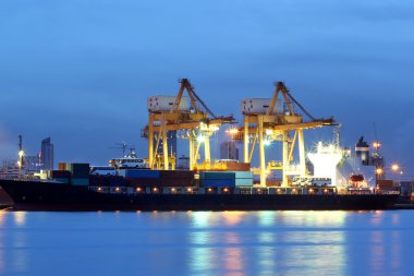 Vinç çalışma ile kap kargo yük gemisi