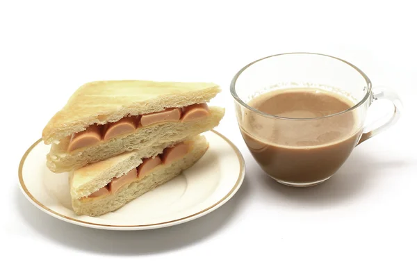 Smörgås och kaffe — Stockfoto