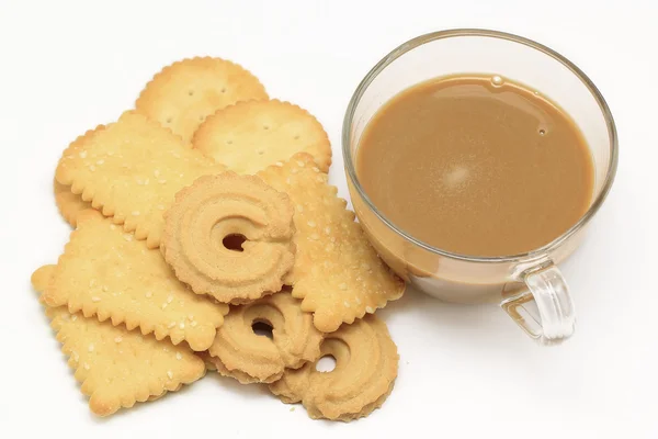 비스킷과 커피와 쿠키 — 스톡 사진