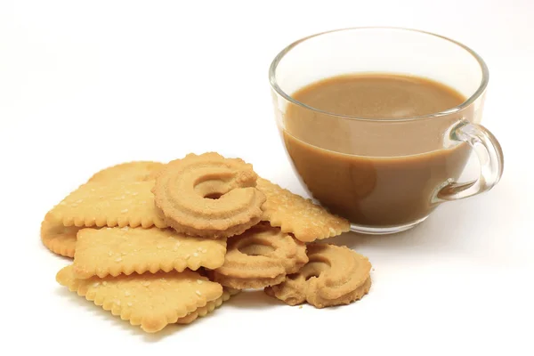 Sušenky a cookie s kávou — Stock fotografie