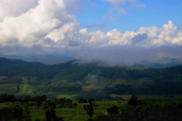 Landscape View Green Mountains Beautiful Sky Background — Stock Photo, Image