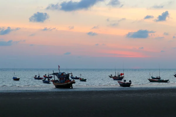 Fishing Boat Sea Beautiful Sky Background — Stock Photo, Image