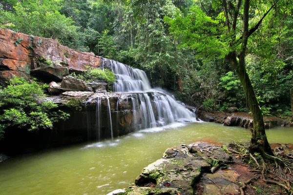 Fotografie Krajiny Krásný Vodopád Zeleném Lese — Stock fotografie