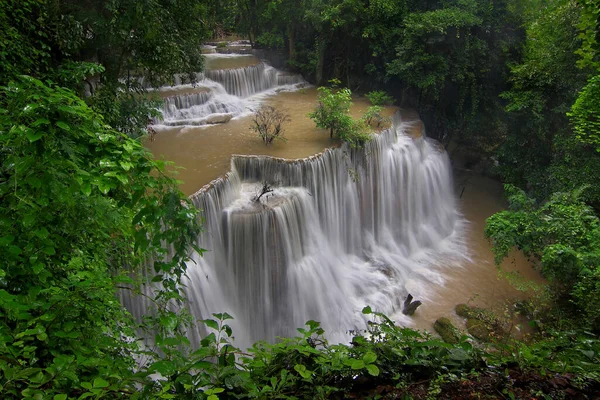 Landscape Photo Beautiful Waterfall Green Forest — Stock Photo, Image