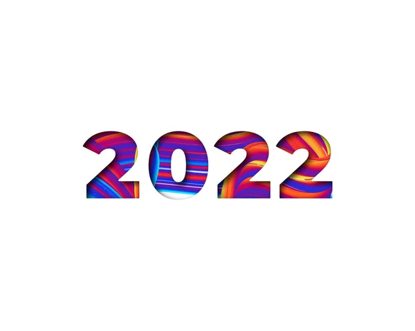 2022年新年编号彩色抽象彩绘笔画背景 祝2022年新年充满色彩 矢量说明Eps10 — 图库矢量图片