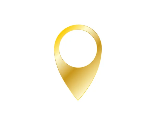 Golden Marker Location Icon Vector Illustration Golden Map Pointer Isolated — Stock Vector
