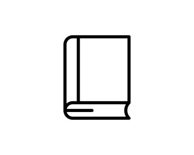 Kitap satırı simgesi, vektör işareti, anahat üzerinde beyaz izole doğrusal stil piktogram. Sembol, logo illüstrasyon. Düzenlenebilir inme. Piksel mükemmel.