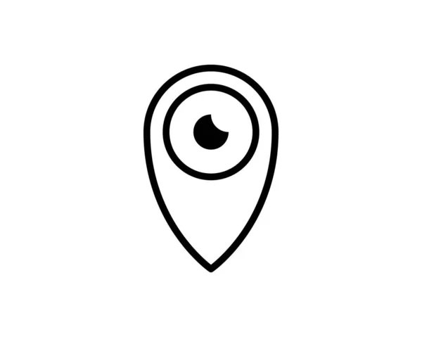 Mapa Pin Logotipo Vetor Olho Símbolo Ilustração Ícone Sinal Design — Vetor de Stock