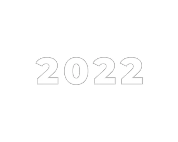 Feliz Ano Novo 2022 Long Shadow Design Template Design Moderno — Vetor de Stock