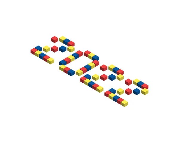 Desenho Geométrico Abstrato Número Ano 2022 Feliz Ano Novo 2022 —  Vetores de Stock