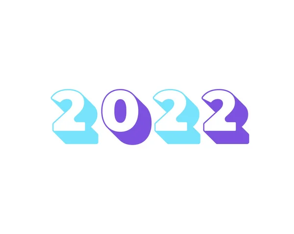 Feliz Ano Novo 2022 Long Shadow Design Template Design Moderno —  Vetores de Stock