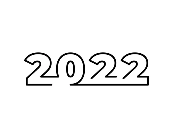 Feliz Ano Novo 2022 Long Shadow Design Template Design Moderno —  Vetores de Stock