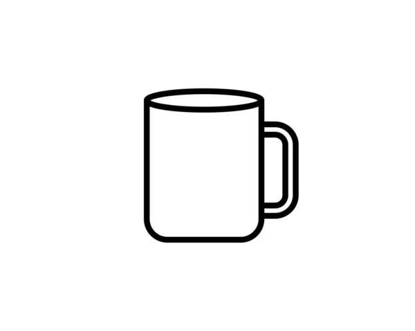Иконка Линии Кофейной Чашки Контур Векторного Знака Линейная Пиктограмма Выделенная — стоковый вектор