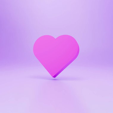 Sosyal medya bilgilendirme simgesi, pembe arka plandaki sembol gibi. 3B görüntüleme.