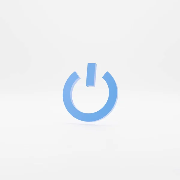 Минимальный Синий Символ Выключения Сером Фоне Рендеринг Trendy Icon — стоковое фото