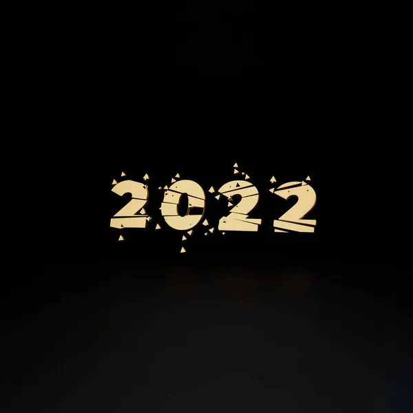 Nieuwjaar 2022 Conceptuele Illustratie Geïsoleerd Kleur Achtergrond Renderen — Stockfoto