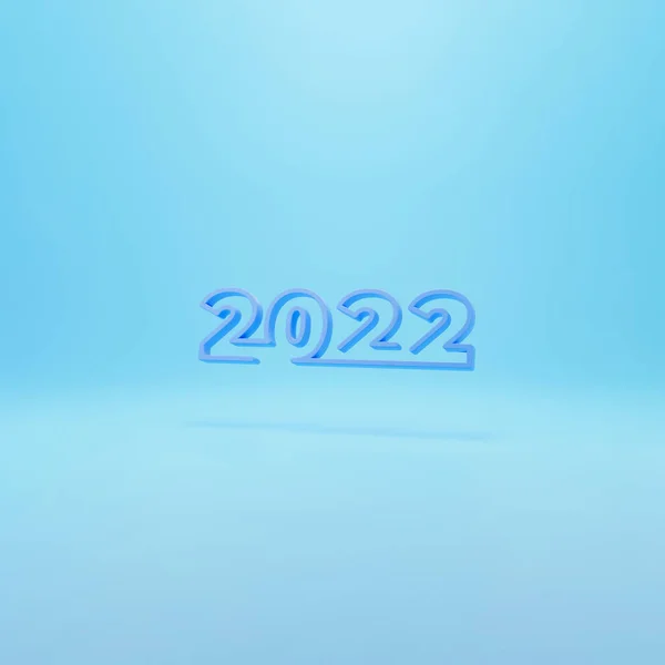 New Year 2022 Conceptual Illustration Isolated Colour Background Render — Stock Photo, Image