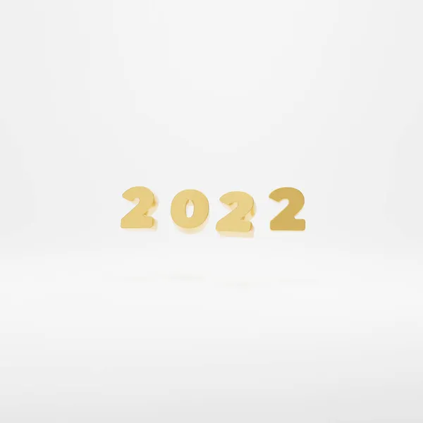 Nieuwjaar 2022 Conceptuele Illustratie Geïsoleerd Kleur Achtergrond Renderen — Stockfoto