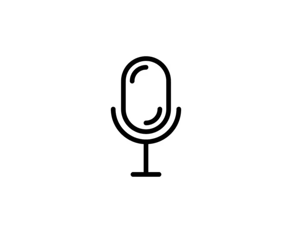 Ikona Mikrofonu Pojedynczy Wysokiej Jakości Symbol Zarysu Dla Projektowania Stron — Wektor stockowy