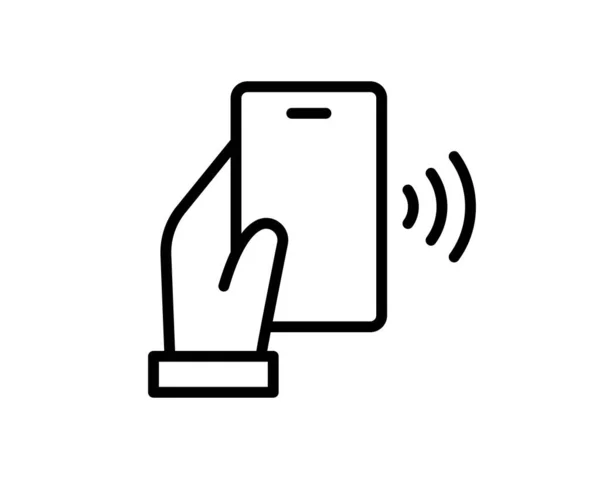 Vektor Symbol Der Nfc Technologie Telefon Smartphone Der Hand Warte — Stockvektor