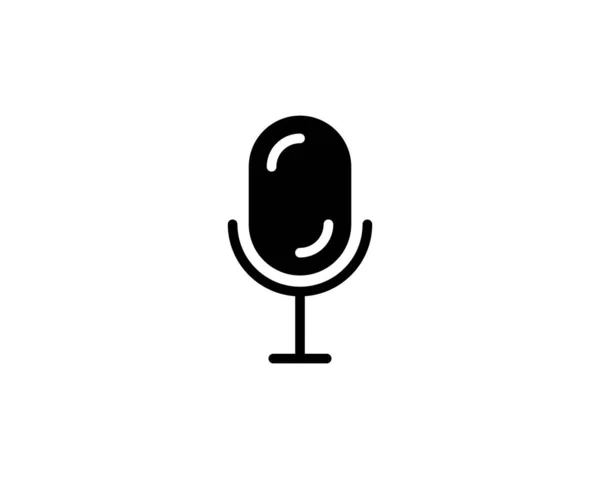 Icona Del Microfono Singolo Simbolo Contorno Alta Qualità Web Design — Vettoriale Stock