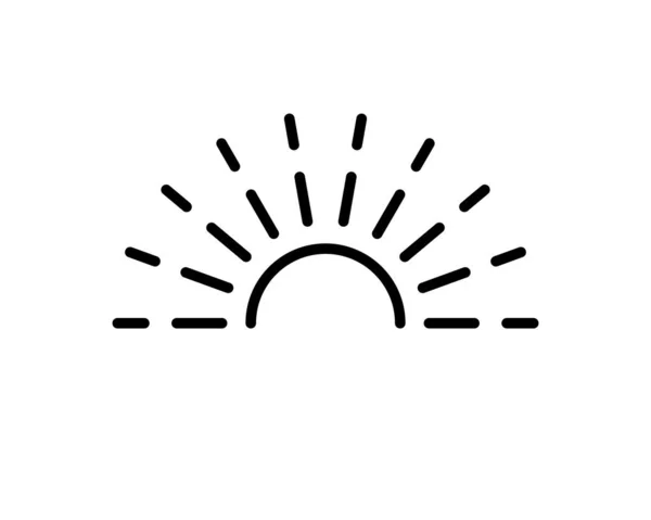 Icône Plate Soleil Symbole Contour Unique Haute Qualité Ressort Pour — Image vectorielle